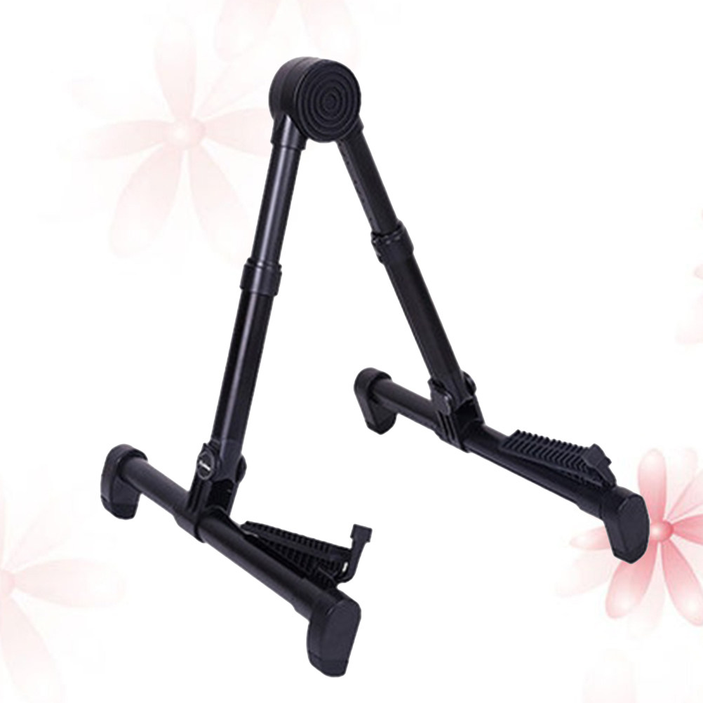 Musical Instrument Bass - Black Foldable Guitar Stand Holder Rack