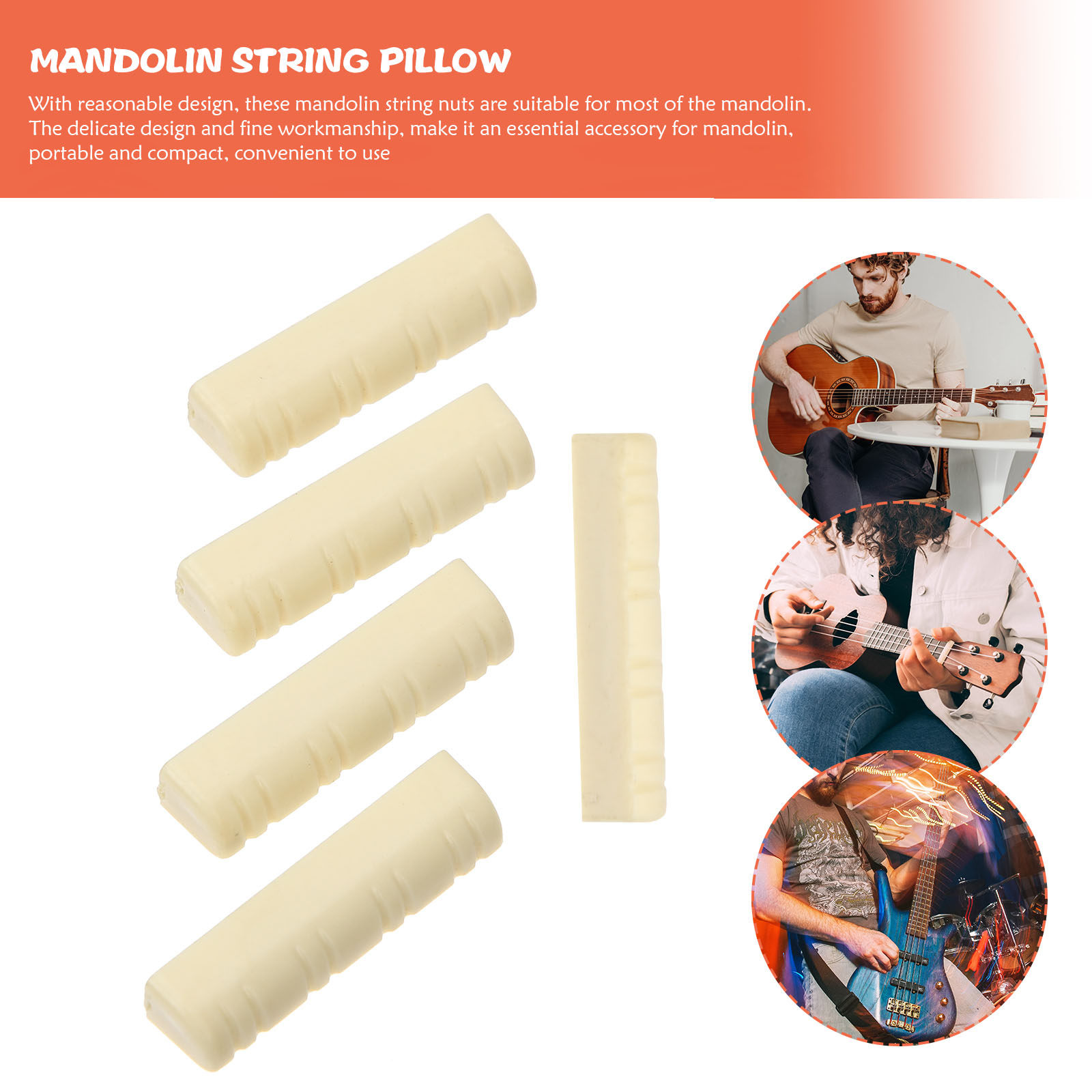 5Pcs Mandolin Nut Plastic Comp - Musical Instrument Mandolin incelemesi ve fiyatı