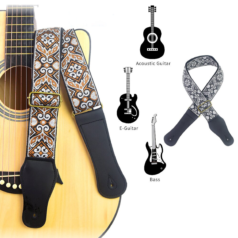 Guitar Strap Embroidered Print - Musical Instrument Bass incelemesi ve fiyatı